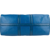 Louis Vuitton Blue Epi Leather Keepall 45 Travel Bag