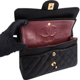 Chanel Quilted Caviar Leather Gold Small Double Flap Shoulder Bag