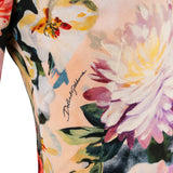 Dolce & Gabbana Multicolor Silk Floral Print Lace Trim Dress (IT40)