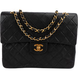 Chanel Quilted Lambskin Medium 24K Gold Double Flap Shoulder Bag