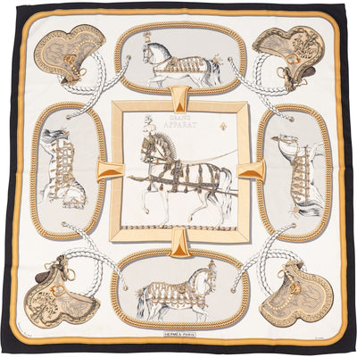 Hermès Grand Apparat Silk Carré 90 Tuch Scarf