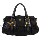 Prada Black Tessuto Gauffre Satchel Handbag