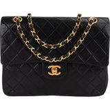 Chanel Quilted Lambskin 24K Gold Double Flap Shoulder Bag