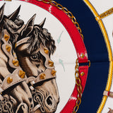 Hermès Chevaux de Trait Silk 90 Scarf Tuch
