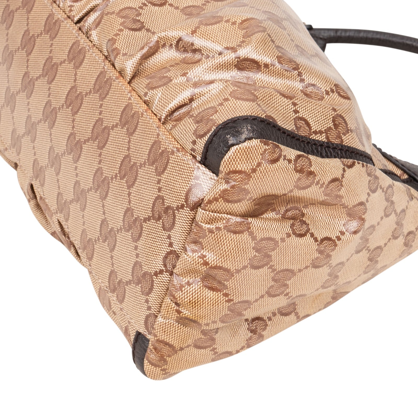 Gucci Monogram GG Patent Abbey Handbag - vintageandkickz