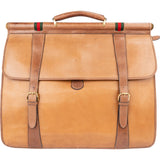 Gucci Leather Vintage Web Stripe Briefcase 55 Travel Bag