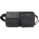Gucci Black Monogram GG Canvas Belt Crossbody Bag