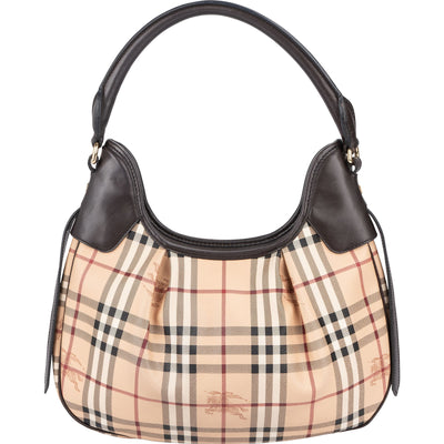 Burberry Haymarket Check Hobo Shoulder Bag