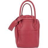 Hermès Clemence Leather Palladium Lindy 34 Rubis Handbag