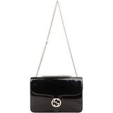 Gucci Patent Leather Interlocking G Shoulder Bag