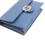Gucci Grained Leather Interlocking GG Walet On Chain Crossbody Bag
