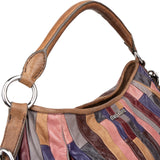 Miu Miu Leather Multicolor Patchwork Hobo Handbag