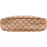 Gucci Monogram GG Bamboo Handle Studded Hobo Handbag