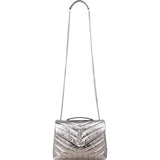 Yves Saint Laurent Metallic Crinkled Matelassé  Leather Loulou Crossbody Bag