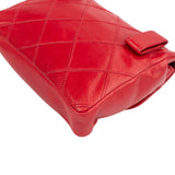 Chanel Red Quilted Stitched Lambskin Vintage CC Belt Crossbody Bag