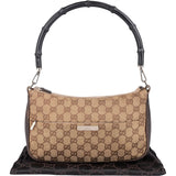 Gucci Monogram GG Bamboo Handle Shoulder Bag
