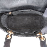Christian Dior Black Crinkled Lambskin Small Lady Dior Handbag
