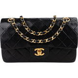 Chanel Quilted Lambskin 24K Gold Small Double Flap Shoulder Bag