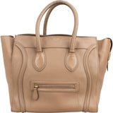 Céline Brown Leather Luggage Tote Handbag