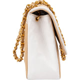 Chanel Bicolor Quilted Lambskin 24K Gold Single Flap Crossbody Bag