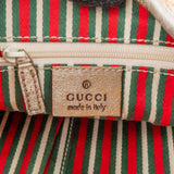 Gucci Monogram GG Canvas Metallic Leather Abbey D-Ring Shoulder Bag