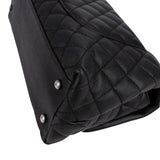 Chanel Quilted Caviar Leather Palladium Coco Handle Single Flap Handbag