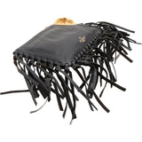Valentino Garavani Pebbled Calfskin Dragon Fringe Clutch