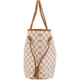 Louis Vuitton Monogram Damier Azur Canvas Neverfull MM Shoulder Bag