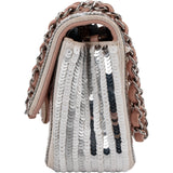 Chanel Vertical Striped Sequin Single Flap Crossbody Bag