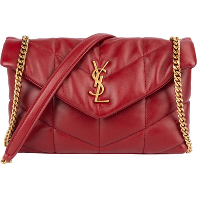 Saint Laurent Quilted Leather Small Loulou Crossbody Bag - vintageandkickz