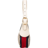 Gucci Monogram GG Supreme Canvas Web Stripe Ophidia Half-Moon Mini Shoulder Bag