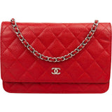 Chanel Quilted Caviar Leather Wallet On Chain Crossbody Bag