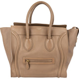 Céline Brown Calfskin Leather Luggage Handbag