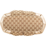 Gucci Monogram GG Canvas Metallic Leather Sukey Handbag