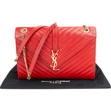 Yves Saint Laurent Grain De Poudre Leather Envelope Crossbody Bag