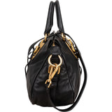 Prada Soft Black Calf Leather Handle Satchel Handbag