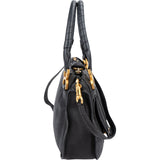 Chloé Black Grainded Leather Marcie Handbag