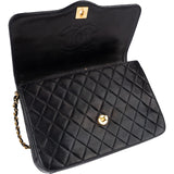 Chanel Quilted Lambskin 24K Gold Single Flap Crossbody Bag