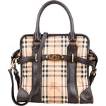 Burberry Haymarket Check Minford Satchel Handbag - vintageandkickz