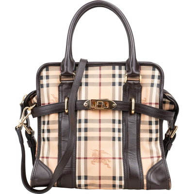 Burberry Haymarket Check Minford Satchel Handbag - vintageandkickz