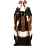 Prada Multicolor Striped Canvas Small Coffer Handbag