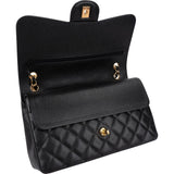 Chanel Quilted Caviar Leather Jumbo Double Flap Shoulder Bag