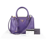 Prada Purple Saffiano Leather Galleria Handbag - vintageandkickz