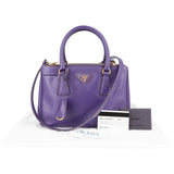 Prada Purple Saffiano Leather Galleria Handbag - vintageandkickz