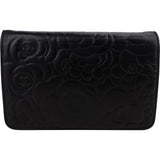 Chanel Camellia Embossed Lambskin Wallet On Chain Crossbody Bag