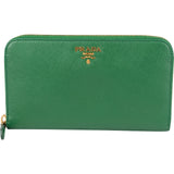 Prada Saffiano Leather Zip Around Wallet