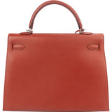 Hermès Epsom Leather Kelly Palladium 35 Sellier Handbag