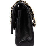 Chanel Quilted Lambskin CC Medium Double Flap Shoulder Bag