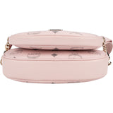 MCM Pink Leather Visetos Aren Belt Detachable Pouch Crossbody Bag