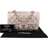 Chanel Metallic Quilted Perforated Leather Small Single Flap Crossbody Bag